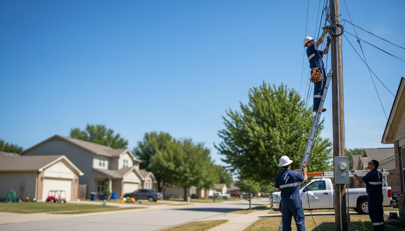 Residential electrician providing installation services in Chouteau, OK